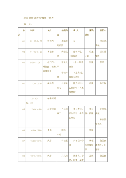 3. 拍摄内容规划