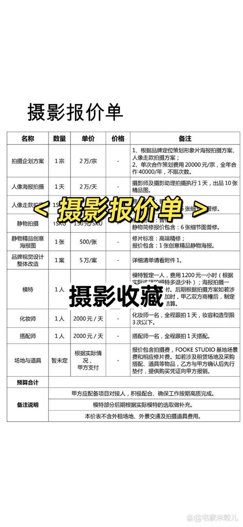 二、宣传照拍摄报价